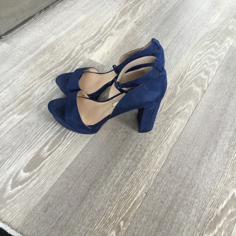 Audrey Brooke Blue Block Heel Sandals Size 7.5 $40 - Picture 9 of 15